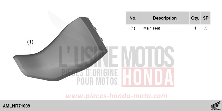 KIT,COMFORT SEAT COMP (NH-1) de Africa Twin DCT MAT BALLISTIC BLACK METALLIC (NHA86) 2024